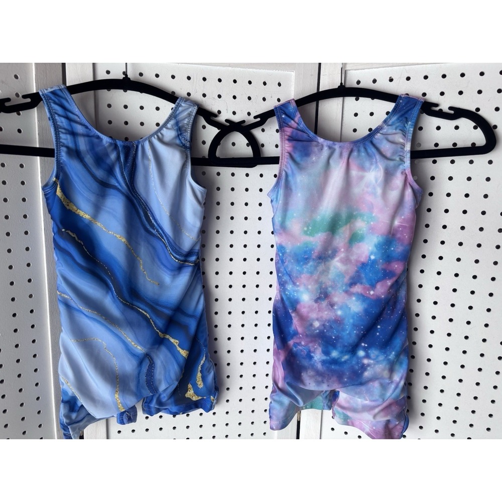 Lot/2 Jeskids One Piece Dance Gymnastics Leotard Unitard Girls Size 6-7y
